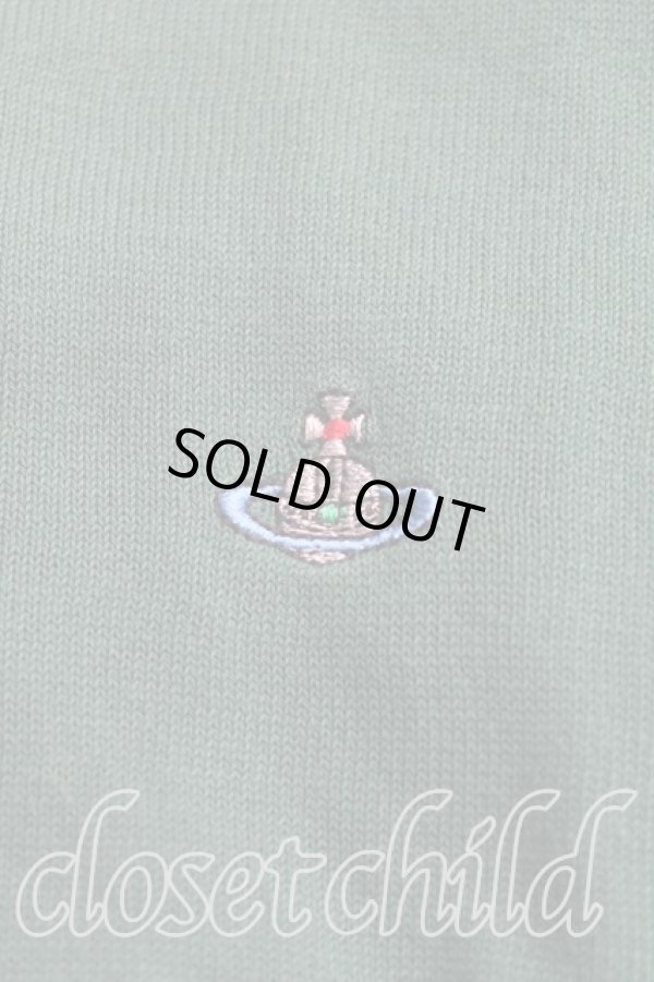 画像4: ヴィヴィアンウエストウッド MAN 中古 / カラーオーブ刺繍ボーダーサマーニット M 緑  H-25-04-20-043-to-OD-ZH (4)