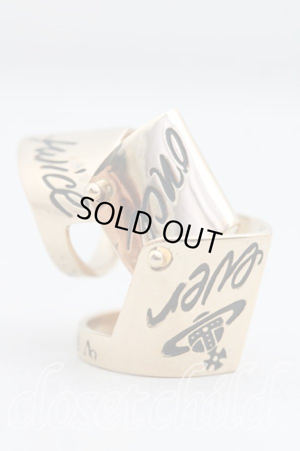 画像2: ヴィヴィアンウエストウッド 中古 / キスミートワイスアーマーリング S(8号) ゴールド  H-25-04-20-077-rg-OD-ZH (2)