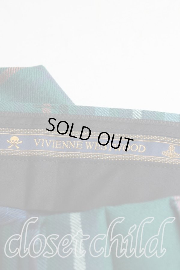 画像3: ヴィヴィアンウエストウッド MAN 中古 / タータンチェックパンツ 46(メンズM) 緑  H-25-04-20-014-pa-OD-ZH (3)