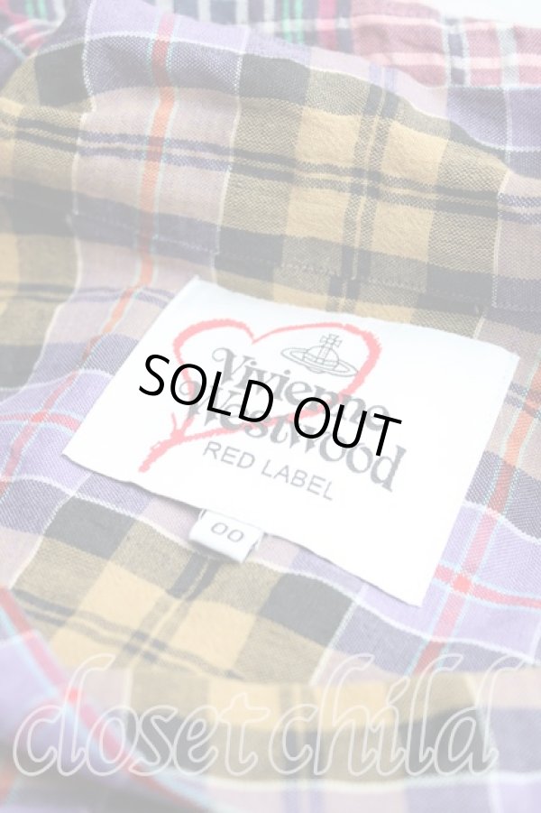 画像3: ヴィヴィアンウエストウッド 中古 / タータンチェックワンピース 00(ワンサイズ) 紫×赤  H-25-05-04-006-op-IN-ZH (3)