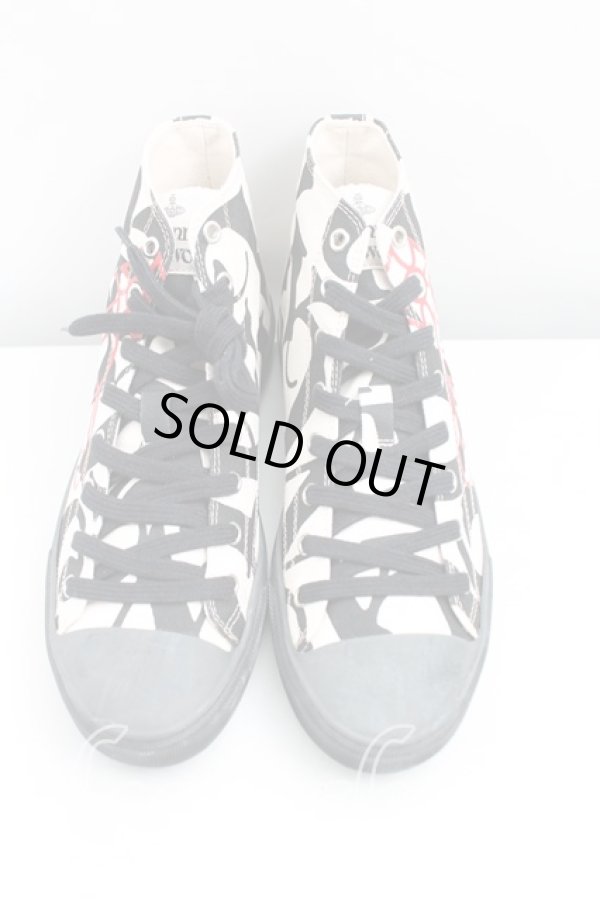 画像2: ヴィヴィアンウエストウッド 中古 / PLIMSOLL HIGH TOP 42(26.0cm) 白×黒  H-25-05-04-059-sh-IN-ZH (2)