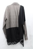 画像2: ヴィヴィアンウエストウッド MAN 中古 / タータンチェック切替BIGシャツ FREE 黒×ベージュ  H-25-05-04-013-bl-IN-ZH (2)