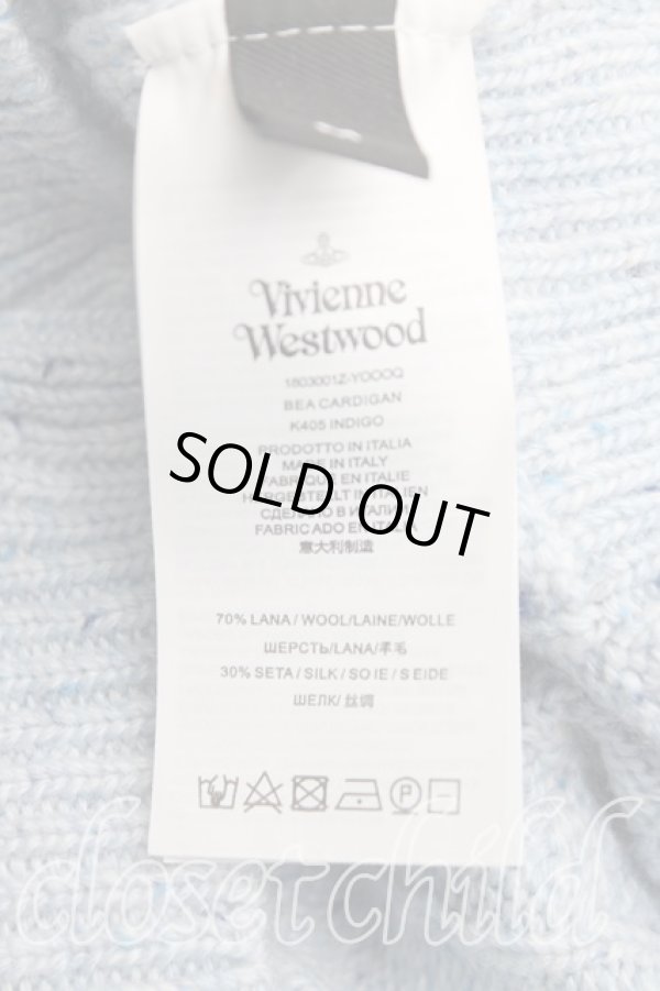 画像4: ヴィヴィアンウエストウッド 中古 / ラインオーブ刺繍カーディガン M サックス  H-25-05-11-041-to-OD-ZH (4)
