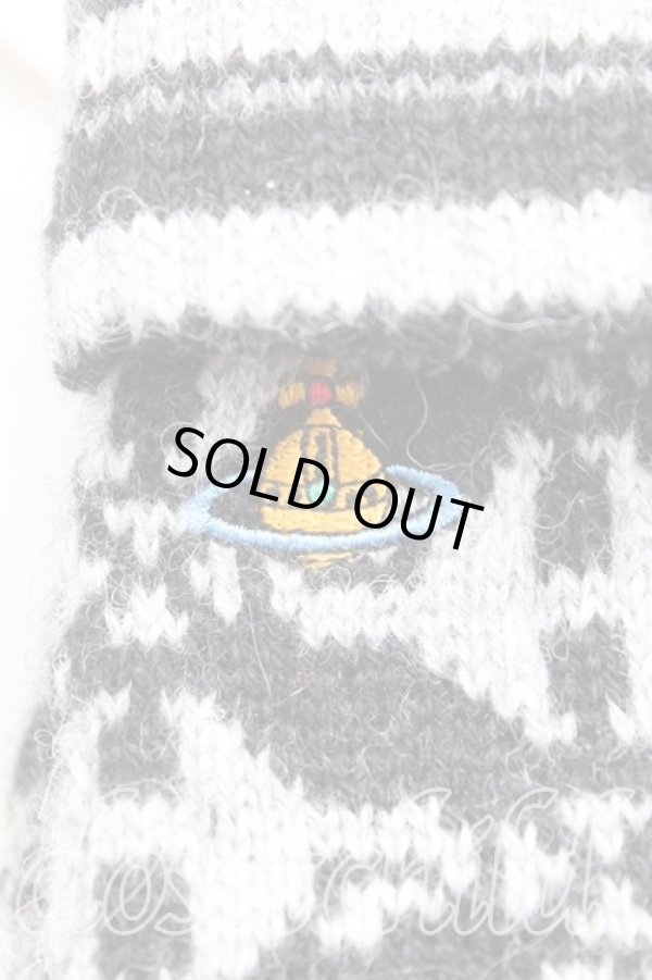 画像2: ヴィヴィアンウエストウッド 中古 / オーブ総柄手袋  黒  H-25-05-11-062-gd-OD-ZH (2)