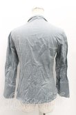 画像2: ヴィヴィアンウエストウッド 中古 / 単色オーブ刺繍シャツ 2（9号相当） シャンブレー  H-25-05-11-013-bl-OD-ZH (2)