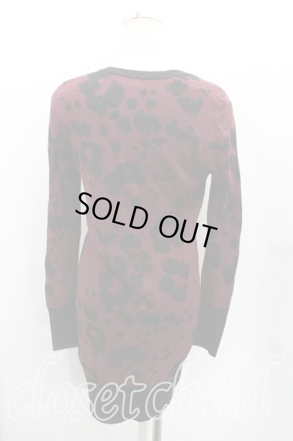 画像2: ヴィヴィアンウエストウッド 中古 / ジャガードリップワンピース 2（9号） ボルドー  H-25-05-11-002-op-OD-ZH (2)