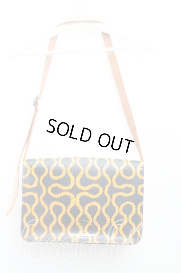 画像3: ヴィヴィアンウエストウッド 中古 / スクイグルサッチェルバッグ  黒ｘ黄色  H-25-05-25-090-ba-OD-ZH (3)