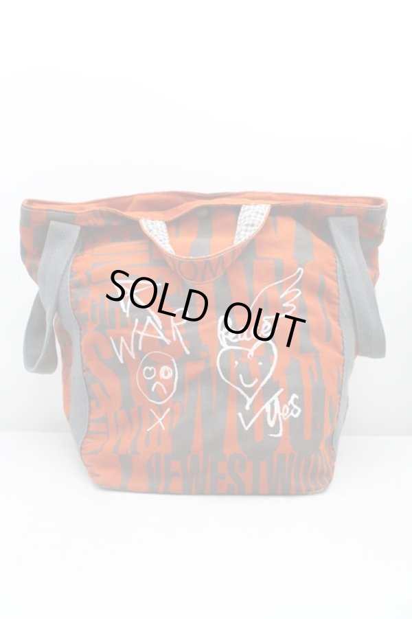 画像2: ANGLOMANIA 中古 / ロゴ総柄トートバッグ  茶×灰  H-25-05-25-104-ba-IN-ZH (2)