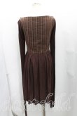 画像2: ANGLOMANIA 中古 / ストライプサンデードレス M 茶  H-25-05-25-011-op-OD-ZH (2)