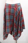 画像2: ヴィヴィアンウエストウッド 中古 / タータンチェック変形スカート 2（9号相当） 赤ｘ青  H-25-06-01-027-sk-OD-ZH (2)