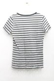 画像2: ヴィヴィアンウエストウッド 中古 / エッセンシャルオーブワッペンボーダーTシャツ 2（9号相当） 灰  H-25-06-01-039-ts-OD-ZH (2)