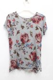 画像2: ANGLOMANIA 中古 / フラワー総柄Tシャツ S 灰  H-25-06-01-043-ts-IN-ZH (2)