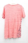 画像2: ANGLOMANIA 中古 / レオパード&短剣ptTシャツ 40(L相当) ピンク  H-25-06-01-044-ts-IN-ZH (2)
