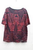 画像2: ANGLOMANIA 中古 / 総柄Tシャツ S 紺×赤  H-25-06-01-045-ts-IN-ZH (2)