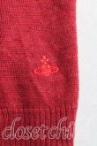 画像6: ヴィヴィアンウエストウッド 中古 / 単色オーブ刺繍タイフロントニット 2（9号相当） 赤  H-25-06-01-090-to-OD-ZH (6)