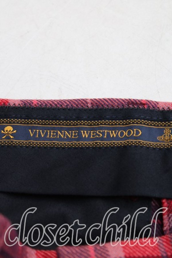 画像3: ヴィヴィアンウエストウッド MAN 中古 / タータンチェックパンツ 46（メンズM） ピンクｘ赤  H-25-06-01-110-pa-OD-ZH (3)