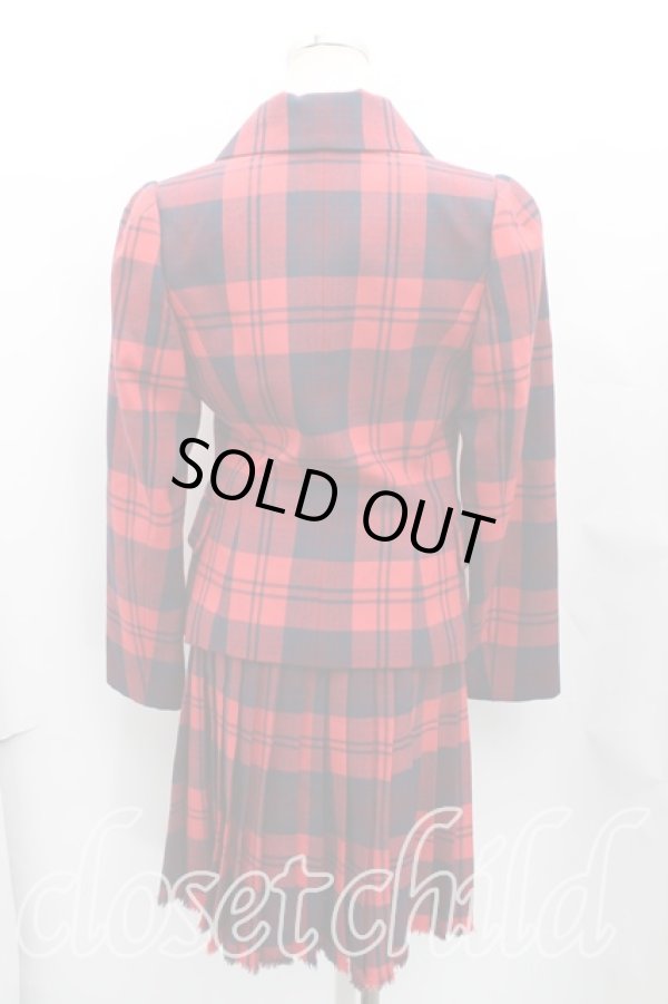 画像2: ヴィヴィアンウエストウッド 中古 / タータンチェックキルトスカートセットアップ 1（7号） 赤  H-25-06-01-119-su-IN-ZH (2)