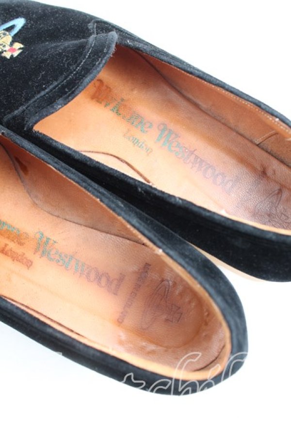 画像6: ヴィヴィアンウエストウッド 中古 / カラーオーブ刺繍ロッキンホース UK6位（24.5cm） 黒  H-25-06-01-141-sh-OD-ZH (6)