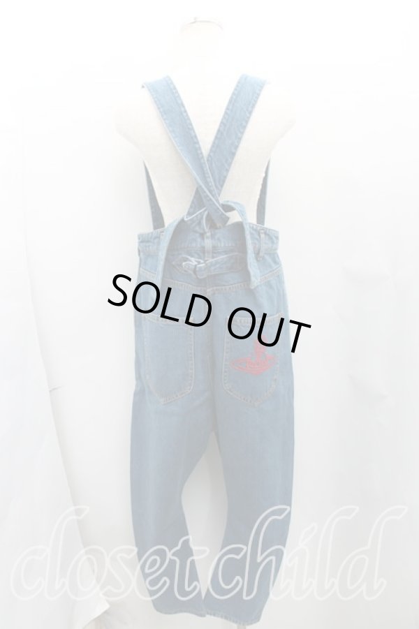 画像2: ヴィヴィアンウエストウッド 中古 / サスペンダーデニム 01（7号） インディゴ  H-25-06-08-030-pa-OD-ZH (2)