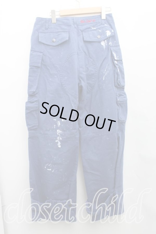 画像2: ヴィヴィアンウエストウッド 中古 / ヘリンボンスプラッシュペイントワークパンツ 00（ワンサイズ） 青  H-25-06-08-032-pa-OD-ZH (2)