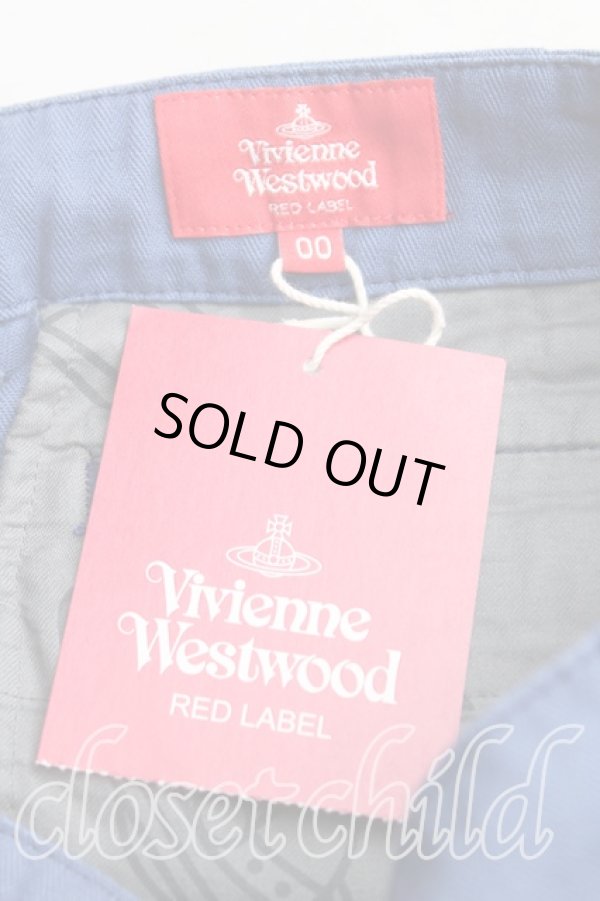 画像3: ヴィヴィアンウエストウッド 中古 / ヘリンボンスプラッシュペイントワークパンツ 00（ワンサイズ） 青  H-25-06-08-032-pa-OD-ZH (3)