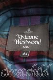 画像3: ヴィヴィアンウエストウッド MAN 中古 / オーブ刺繍タータンチェックシャツ 44(メンズS相当) 青  H-25-06-08-043-bl-IN-ZH (3)