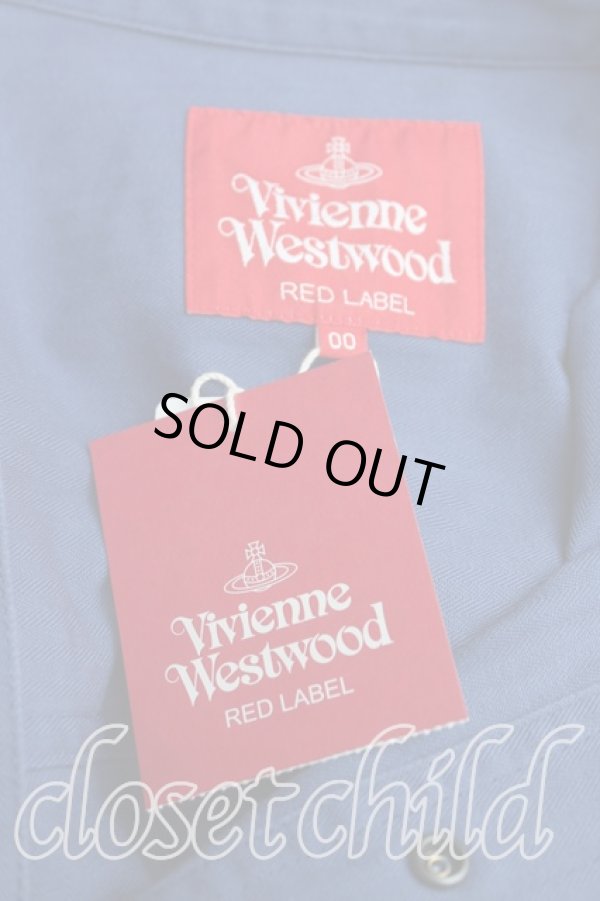 画像3: ヴィヴィアンウエストウッド 中古 / ヘリンボンツイルスプラッシュペイントワークシャツ 00（ワンサイズ） 青  H-25-06-08-047-bl-OD-ZH (3)