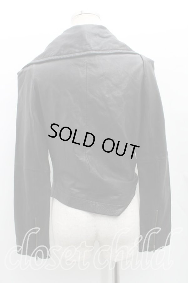 画像2: ヴィヴィアンウエストウッド 中古 / シープレザーライダースジャケット 2（9号） 黒  H-25-06-08-007-jc-OD-ZH (2)