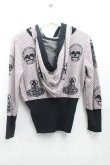 画像2: ヴィヴィアンウエストウッド 中古 / スカルフーディカーディガン 3(11号相当) ピンク×黒  H-25-06-08-084-to-IN-ZH (2)