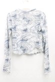 画像2: ヴィヴィアンウエストウッド 中古 / カラーオーブ刺繍ウェーブ柄カットソー S 青  H-25-06-08-090-to-OD-ZH (2)