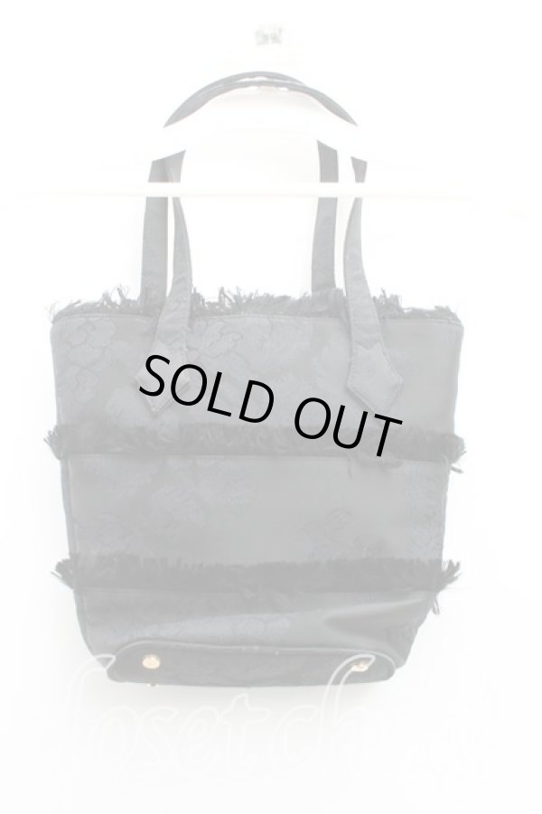 画像2: ヴィヴィアンウエストウッド 中古 / ジャガードハンドバッグ  黒  H-25-06-08-098-ba-OD-ZH (2)