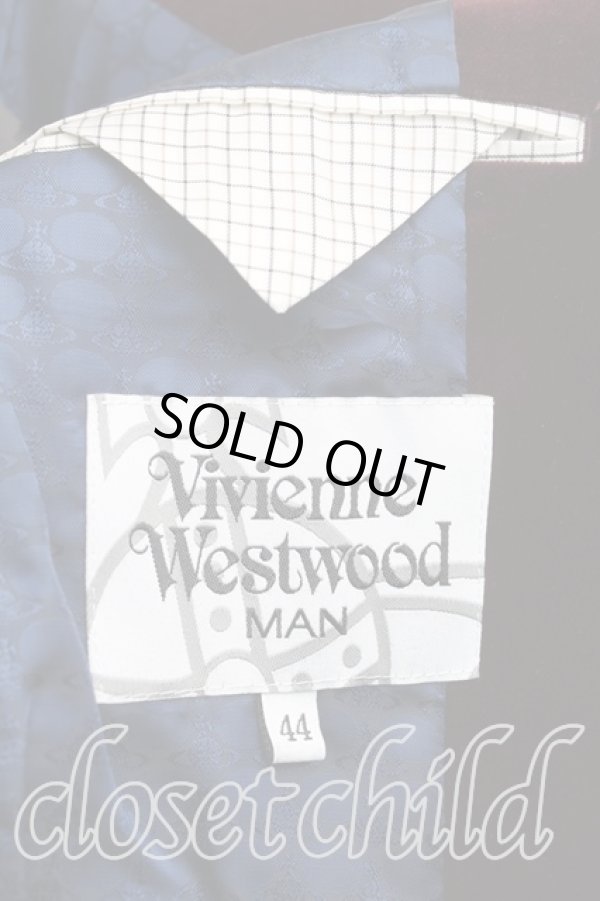 画像3: ヴィヴィアンウエストウッド MAN 中古 / 別珍シングルジャケット 44(メンズS) バーガンディ  H-25-06-15-002-jc-IN-ZH (3)