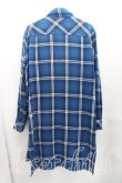 画像2: ANGLOMANIA 中古 / タータンチェックロングシャツ S 青  H-25-06-15-023-bl-OD-ZH (2)