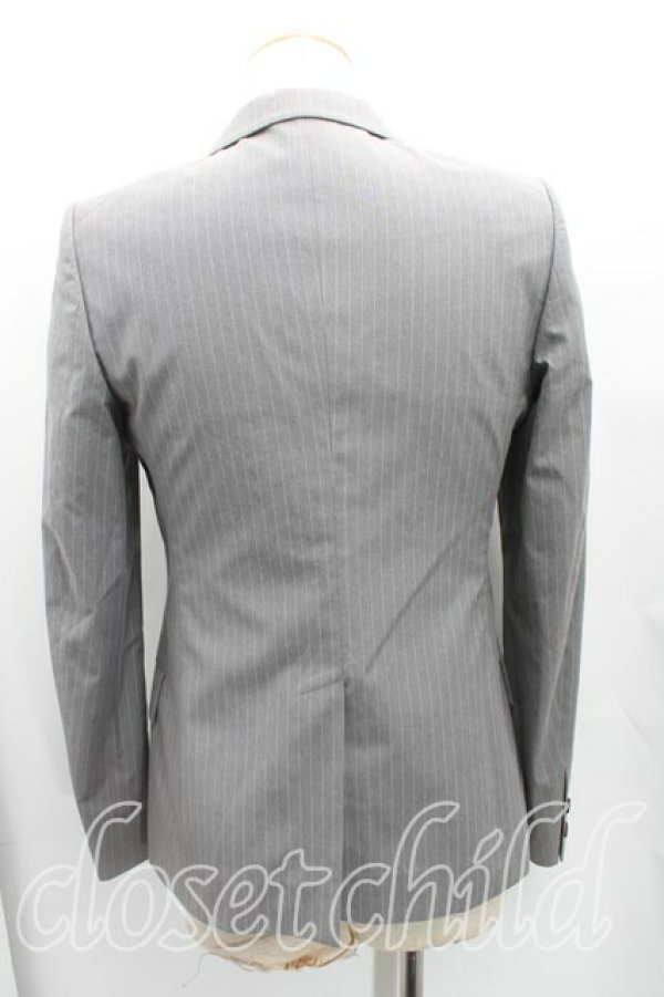 画像2: ヴィヴィアンウエストウッド MAN 中古 / ピンストライプシングルジャケット 44(メンズS) 灰  H-25-06-15-004-jc-IN-ZH (2)
