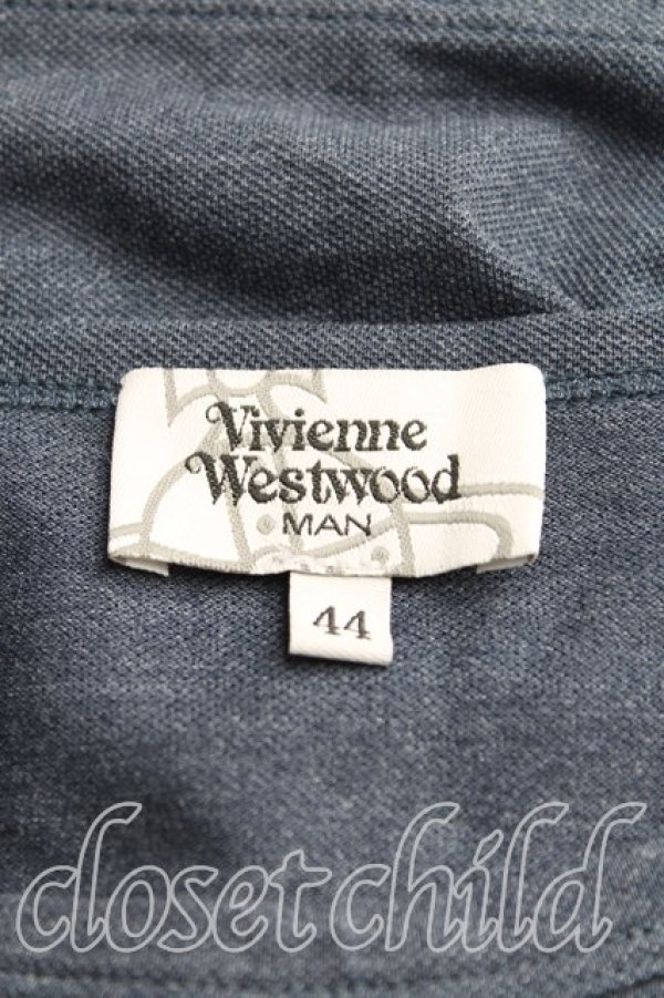 画像3: ヴィヴィアンウエストウッド MAN 中古 / ゴールドエンプロイダリーTシャツ 44(メンズS) 紺  H-25-06-15-041-ts-IN-ZH (3)