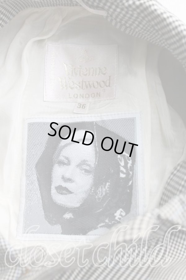 画像3: ヴィヴィアンウエストウッド 中古 / ギンガムチェックジャケット 36 灰  H-25-06-15-006-jc-OD-ZH (3)