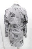 画像2: ヴィヴィアンウエストウッド MAN 中古 / ストライプ&ネットptロングシャツ 46(メンズM相当) 白×灰  H-25-06-22-024-bl-IN-ZH (2)