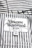 画像3: ヴィヴィアンウエストウッド MAN 中古 / ストライプ&ネットptロングシャツ 46(メンズM相当) 白×灰  H-25-06-22-024-bl-IN-ZH (3)