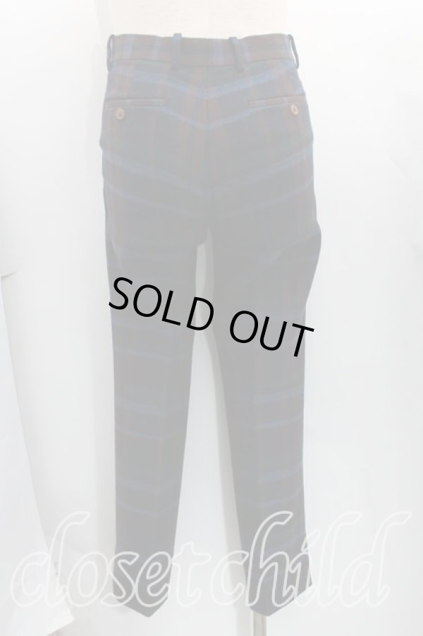 画像4: ヴィヴィアンウエストウッド MAN 中古 / タータンチェックウールセットアップ JKT46(メンズM)/PNT44(メンズS) 紺×茶  H-25-06-22-029-su-IN-ZH (4)