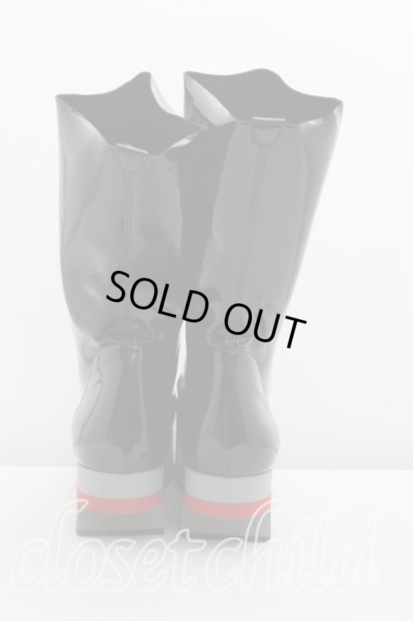 画像4: ヴィヴィアンウエストウッド 中古 / エナメルブーツ 38（24cm） 黒  H-25-06-22-048-sh-OD-ZH (4)