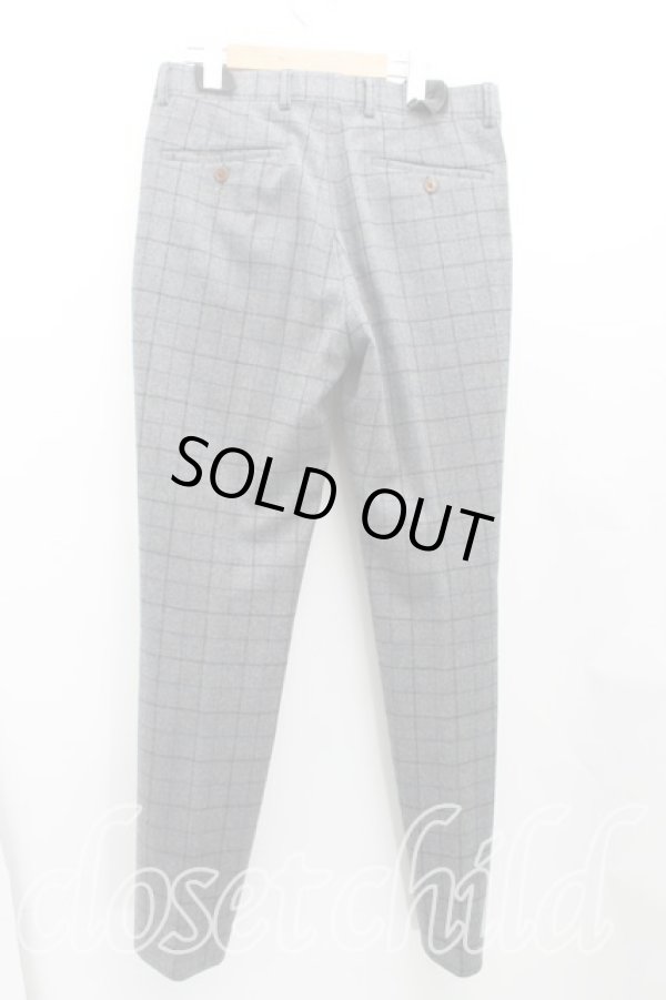 画像2: ヴィヴィアンウエストウッド MAN 中古 / 格子チェックウールスラックス 44(メンズS) 灰  H-25-06-22-013-pa-IN-ZH (2)