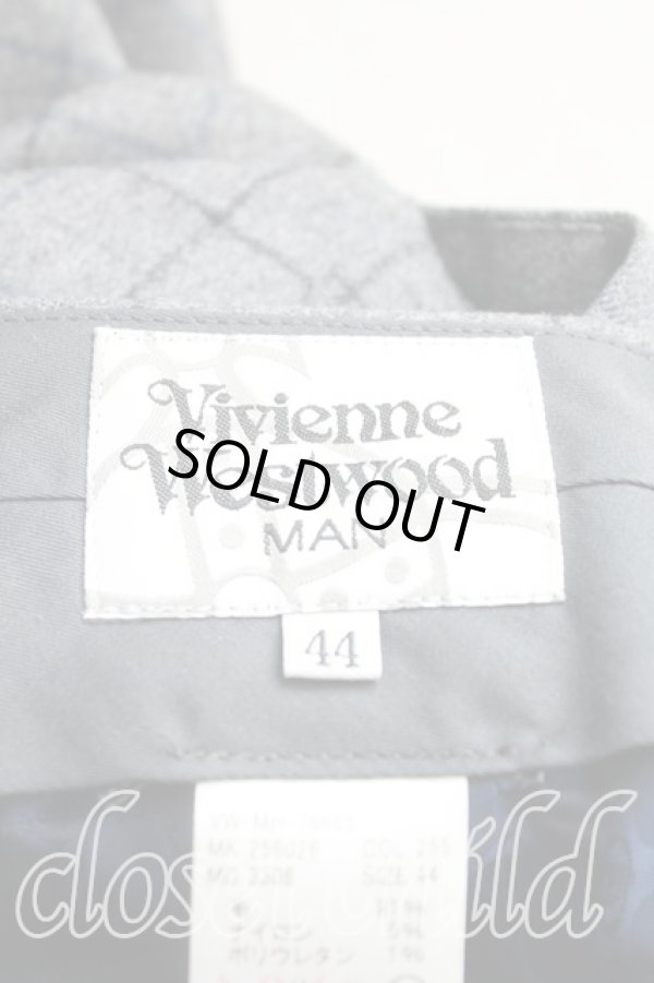 画像3: ヴィヴィアンウエストウッド MAN 中古 / 格子チェックウールスラックス 44(メンズS) 灰  H-25-06-22-013-pa-IN-ZH (3)