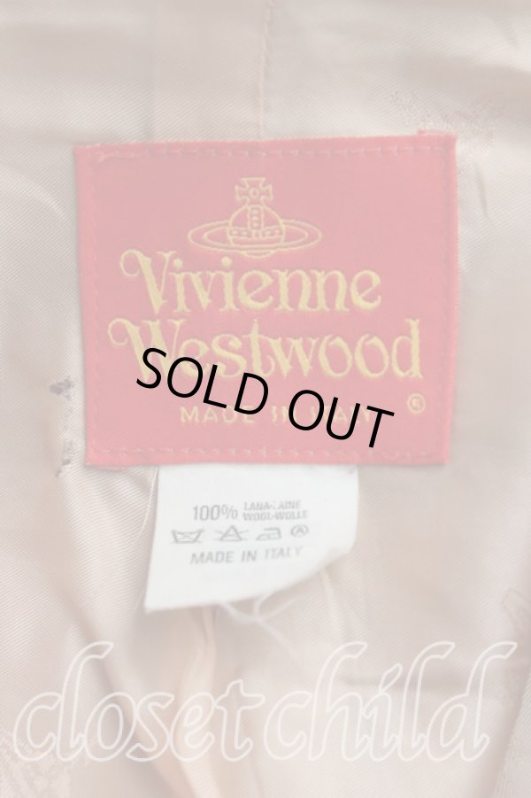 画像3: 【Vintageオークション】ヴィヴィアンウエストウッド 中古 / メトロポリタンチェックツイードウエストシェイプツイードジャケット 40(9号) 茶  H-25-06-28-018-jc-IN-ZH (3)