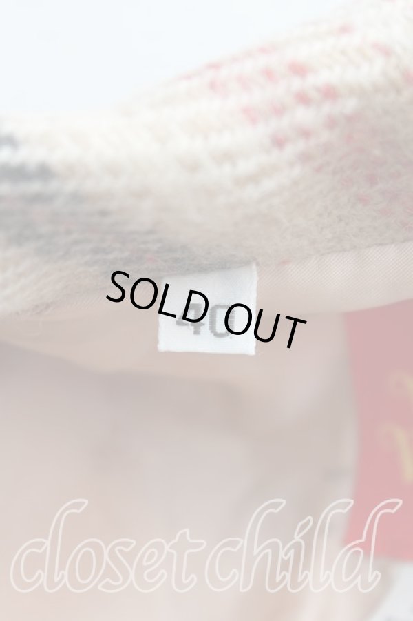 画像4: 【Vintageオークション】ヴィヴィアンウエストウッド 中古 / メトロポリタンチェックツイードウエストシェイプツイードジャケット 40(9号) 茶  H-25-06-28-018-jc-IN-ZH (4)