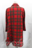 画像2: 【Vintage放出】ヴィヴィアンウエストウッド 中古 / タータンチェックAラインコート  赤  H-25-07-05-032-co-OD-ZH (2)