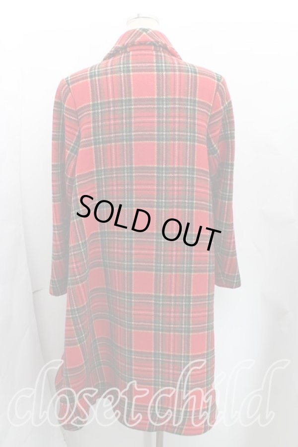 画像2: 【Vintage放出】ヴィヴィアンウエストウッド 中古 / タータンチェックAラインコート  赤  H-25-07-05-032-co-OD-ZH (2)