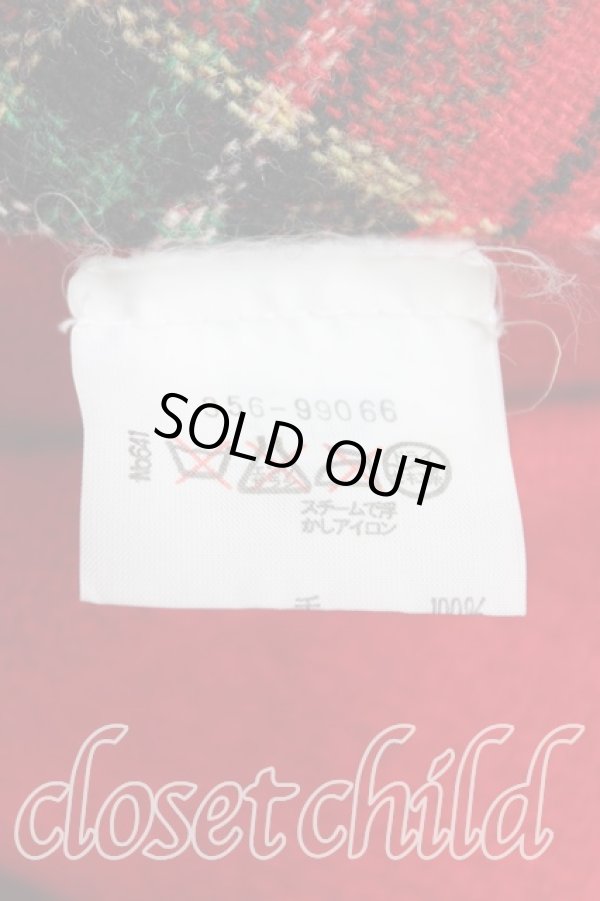 画像4: 【Vintage放出】ヴィヴィアンウエストウッド 中古 / タータンチェックAラインコート  赤  H-25-07-05-032-co-OD-ZH (4)