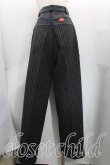 画像2: 【Vintage放出】ヴィヴィアンウエストウッド 中古 / ストライプレザー切リ替エパンツ  黒  H-25-07-05-034-pa-OD-ZH (2)