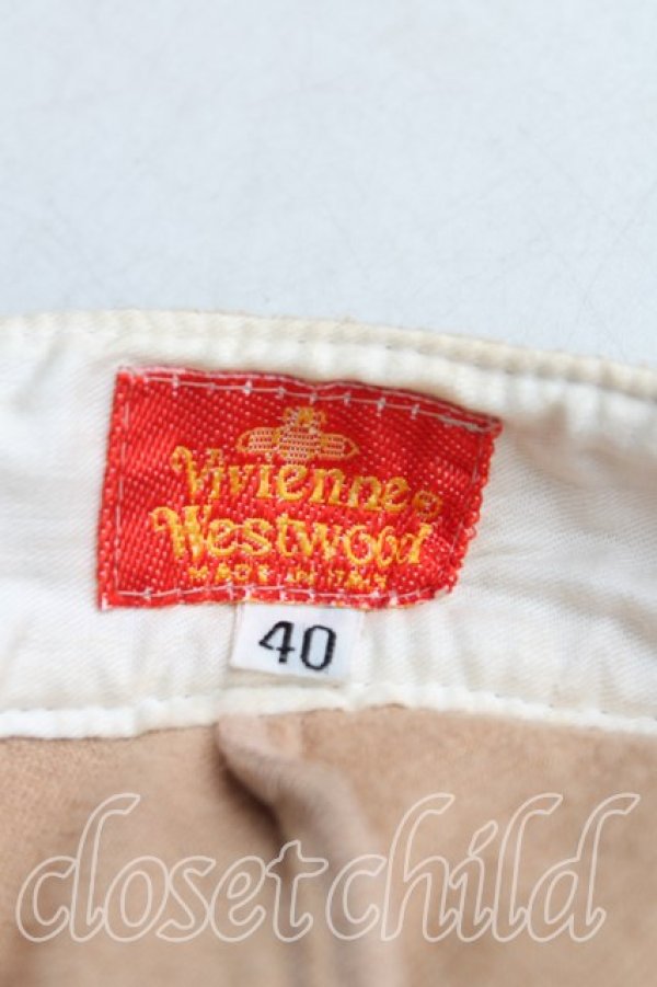 画像3: 【Vintage放出】ヴィヴィアンウエストウッド 中古 / パイル地ニールパッチパンツ 40 キャメル  H-25-07-05-036-pa-IN-ZH (3)