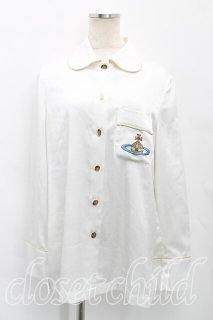 ヴィヴィアンウエストウッド 中古 / カラーオーブ刺繍ブラウス 44 黒  S-25-03-30-060-bl-AS-ZS ヴィヴィアンウエストウッド 中古 / オーブ襟刺繍ライダース風
